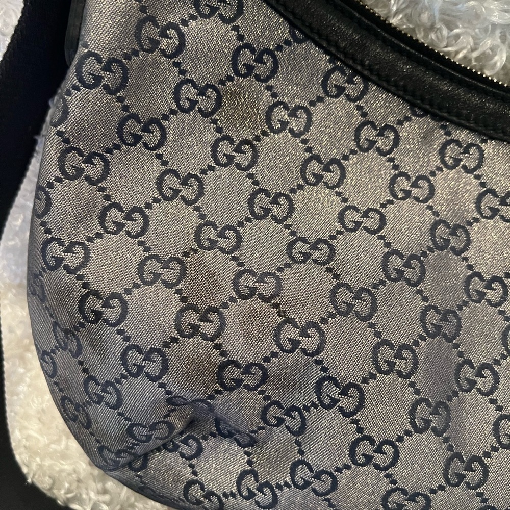 Gucci Navy GG Canvas Web Round Messenger Hobo Bag. - Picture 5 of 14